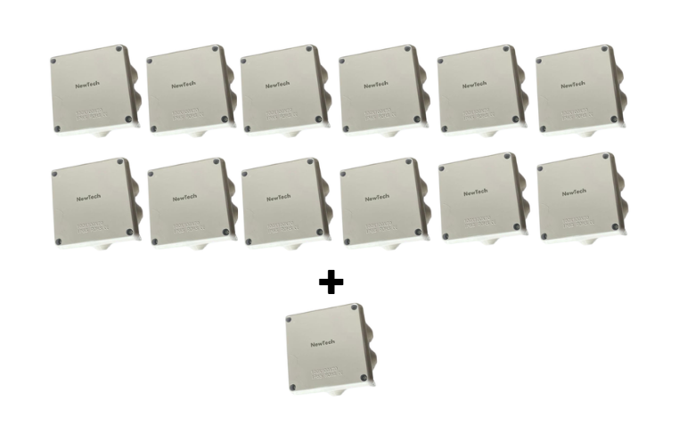 c204 Combo caja de registro 100*100*70 12+1 (centro)