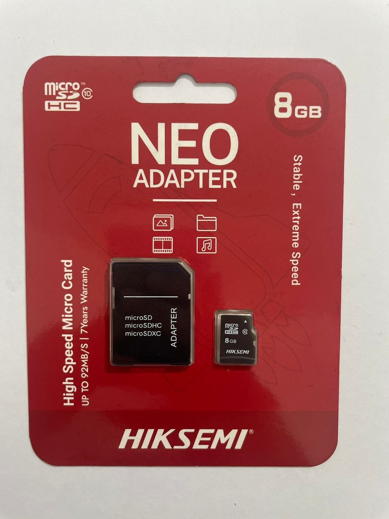 Memoria micro 8GB Adaptador sd HIKSEMI          