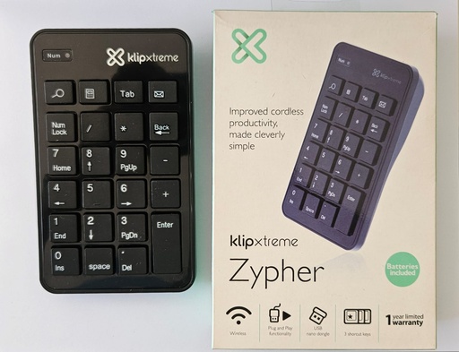 Teclado num&eacute;rico inal&aacute;mbrico/klipx              