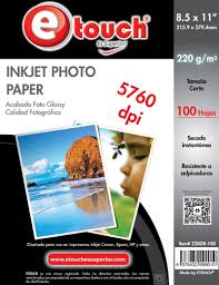 papel fotogr&aacute;fico glossy 100 hojas 220gr           